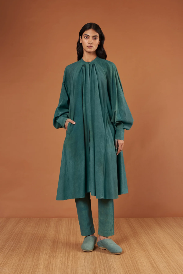 Multi Colour Bandhani Silk Flared Dress
